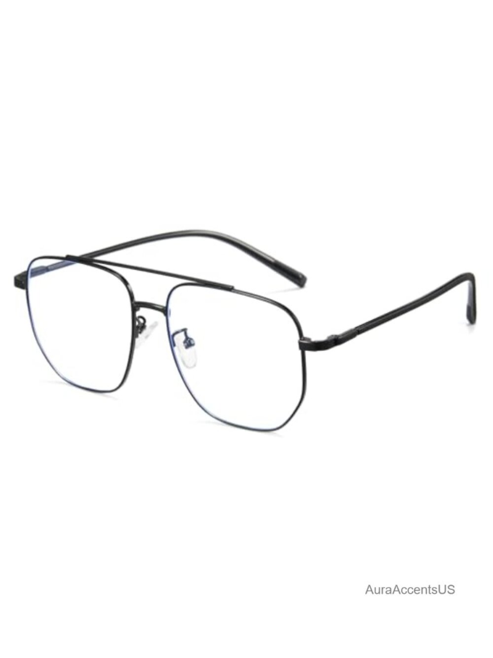 Oversized Aviator Blue Light Glasses Unisex Reduce Eye Strain Metal Frame